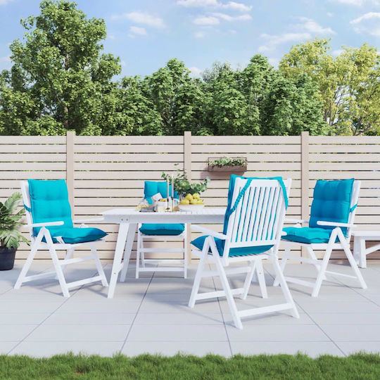 vidaXL Waterproof Garden Chair Cushion with Backrest Turquoise 4 Pieces 50x100cm
