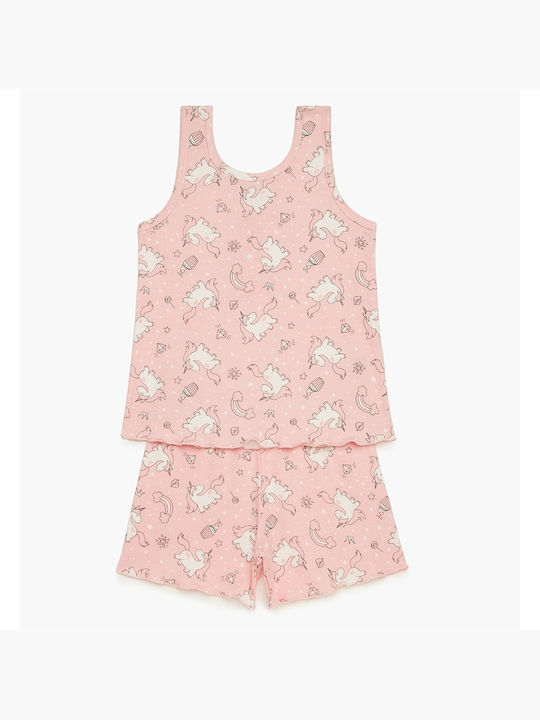 Minerva Kids Pyjamas Summer Cotton Ecru-pink