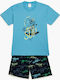 Minerva Kids' Pajamas Summer Light Blue Dino Vibes