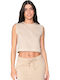Gladys Γυναικείο Αθλητικό Crop Top Αμάνικο Χακί