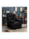Grate Relax Armchair Massage with Footstool from Leatherette Black 89x97x105cm