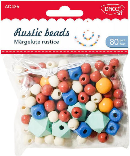 Daco Holz Perlen & Pailletten Bunte 80Stück