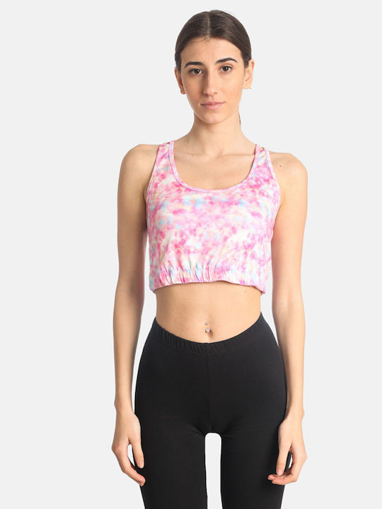 Paco & Co pentru Femei Crop Top din Bumbac cu Bretele Pink