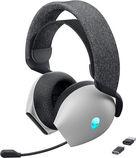 Dell Alienware AW720H Ασύρματο Over Ear Gaming Headset με σύνδεση USB Lunar Light for PC