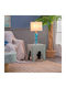 Square Side Table Ivory Wooden Blue M45xL45xH50.5cm