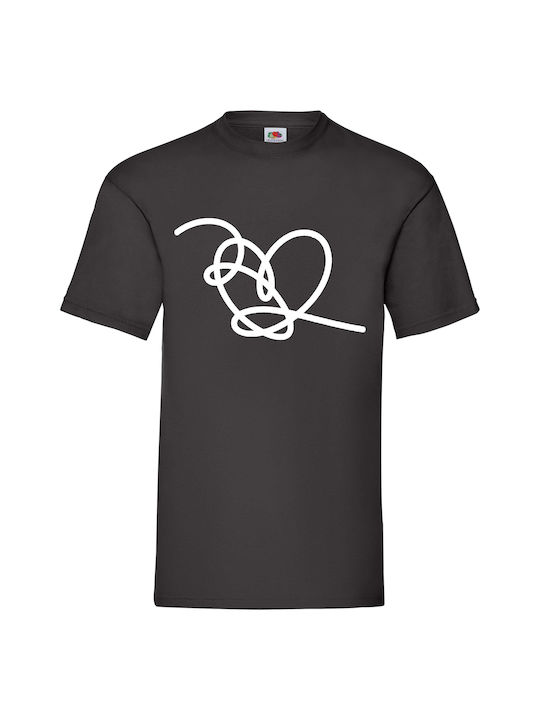 Fruit of the Loom Heart Original T-shirt Black Cotton