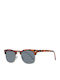 Aviator Unisex Sunglasses with Brown Tartaruga Frame and Gray Lens