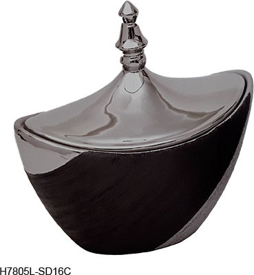Karvounis Φοντανιέρα Ceramică cu Capac 26x26x16cm Argintiu