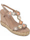 Damenplattformen Beige