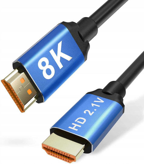 Zenwire HDMI 2.1 Ултра Висока Скорост 48Gbps 4K 120Hz HDR VRR HDMI Кабел HDMI Мъжки - HDMI Мъжки 1м Черен