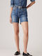 Women's Jean High-waisted Shorts DenimBlue