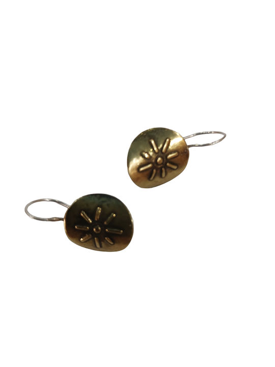 Bronze earrings with silver hook (star)