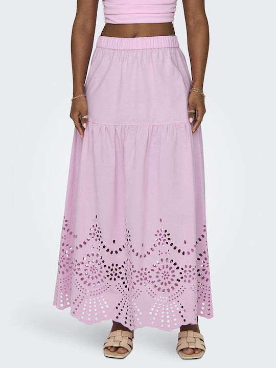 Only High Waist Skirt in Pink color