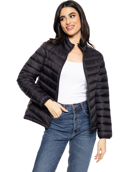 Scurtă Jachetă de femei Puffer Negru