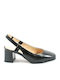 Patent Leather Black Medium Heels