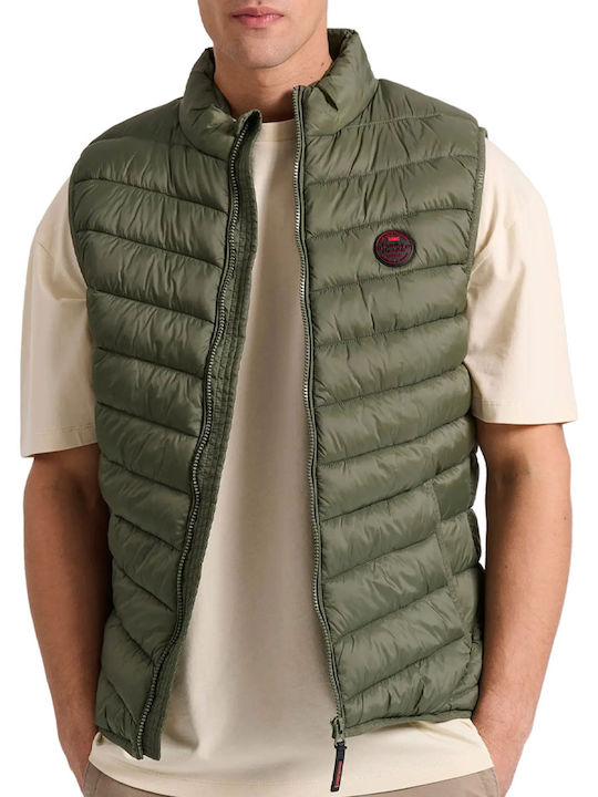 Funky Buddha Men's Sleeveless Jacket Oil Green