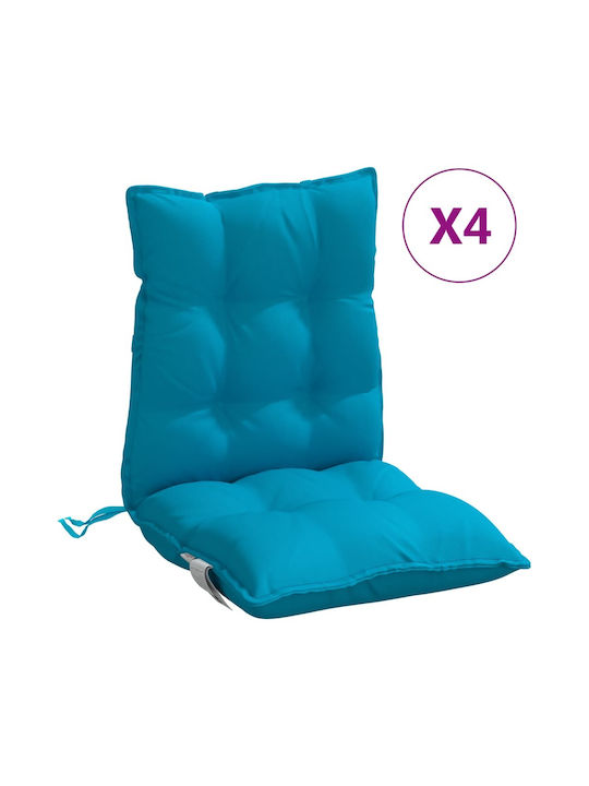 vidaXL Waterproof Garden Chair Cushion Blue 4pcs 50x100cm.