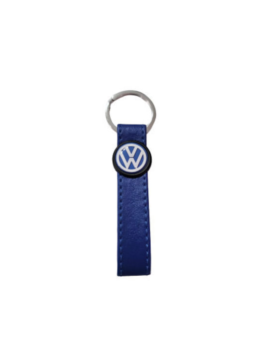 Keychain Leather Blue