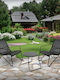 Outdoor Living Room Set 3 Pieces Black