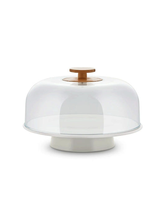 Alessi Kuchenständer Porzellan mit Deckel & Fuß Gray 31.6x31.6cm