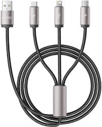 Tech-protect Ultraboost 3in1 Lightning & Type-C & Micro-USB Kabel 3.5A 100cm Grau Tech-protect Ultraboost 3in1 Lightning & Type-C & Micro-USB Kabel 3.5A 100cm Grau