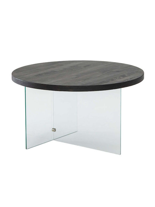 Round Coffee Table Serenity Glass Clear-anthracite L70xW70xH40cm