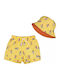 Mayoral Kids Swimwear Swim Shorts with Hat Yellow