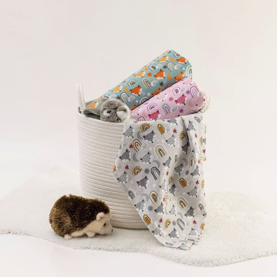 Borea Fox Baby Sheets Set Cradle Cotton Turquoise 70x120cm 2pcs