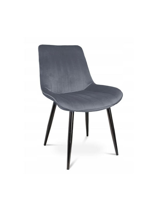 Viva Kitchen Velvet Chair Gray 54x61x83cm