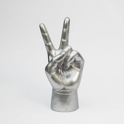 Luckies Peace Out Organiser Headphone Stand Silver Luckies Peace Out Organiser Headphone Stand Silver