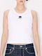 Women's Cotton Sleeveless Floral Top White