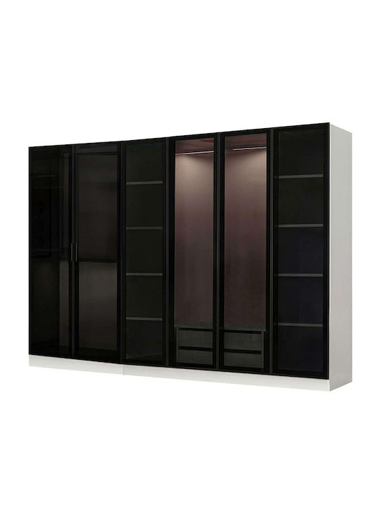 Sechs Türen Kleiderschrank Kale White-black 270...