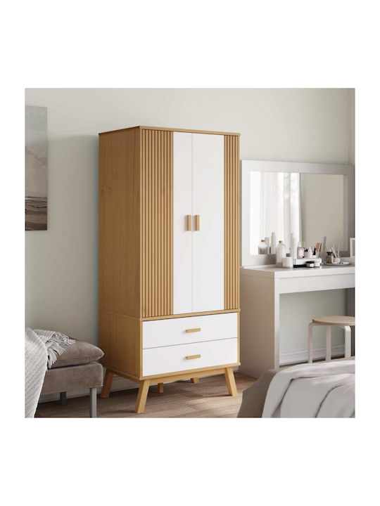 Двойна врата Гардероб White & Brown 76.5x53x172см