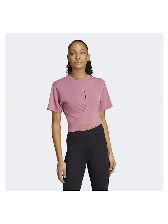 Adidas Γυναικείο Αθλητικό T-shirt Ροζ