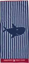 Greenwich Polo Club Παιδική Πετσέτα Θαλάσσης Κόκκινη Καρχαρίες 140x70εκ.