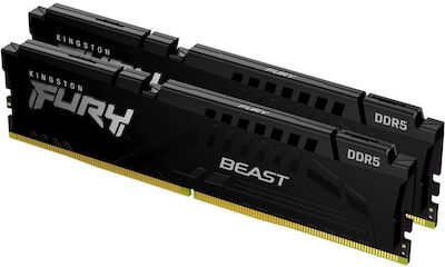 Kingston FURY Beast 16GB DDR5 RAM cu 2 module (2x8GB) și Viteză 6000 pentru Desktop