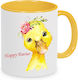 Easter Mug Happy Easter Ducky Happy Easter No.7 White Yellow Nob