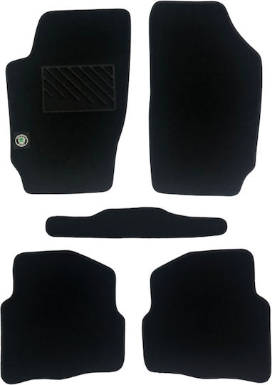 Autopataki Σετ Μπροστινά και Πίσω Πατάκια 5τμχ για Skoda Fabia 1999-2007 Μαύρα