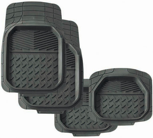 AMiO Set of Front and Rear Mats Universal 4pcs Tray Type Black