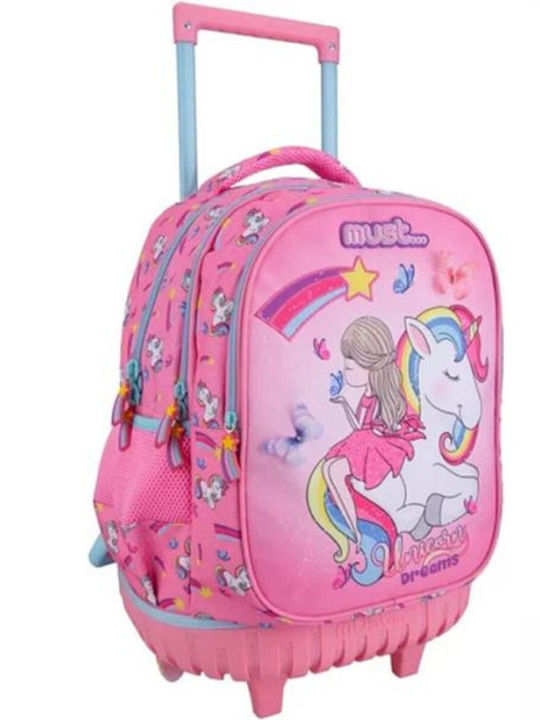 Must Unicorn Dreams School Bag Trolley Elementary, Elementary in Pink color 30lt