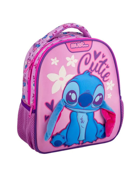 Must Lilo & Stitch Cutie School Bag Backpack Kindergarten in Pink color 8Liters