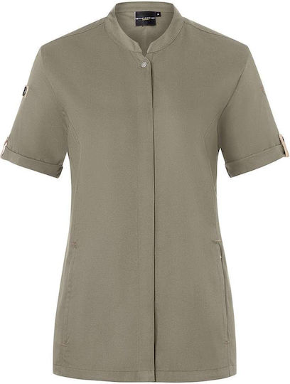 Karlowsky Coat Chef Female Green with Short Sleeve