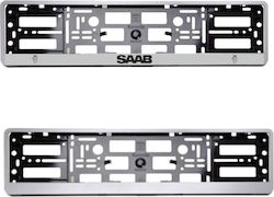 Carro Car License Plate Frame Plastic Silver