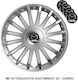 Versaco Auto Radkappen Set Crystal mit Marke Mazda 4Stück 13" Silber/Silber