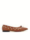 Synthetic Leather Ballerinas Tabac Brown