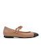 Hawkins Premium Leather Ballerinas with Strap Tabac Brown