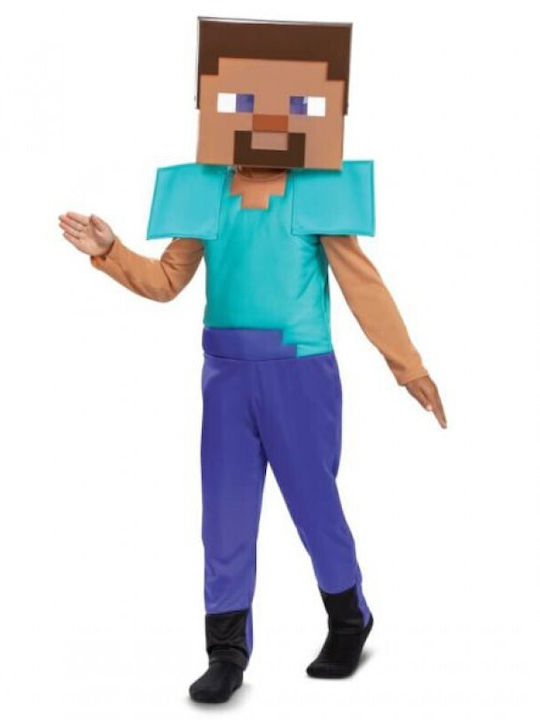 Costum de Carnaval pentru Copii MINECRAFT STEVE FANCY DELUXE MINECRAFT LICENȚIAT MINECRAFT