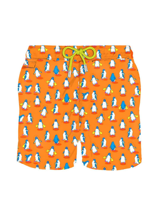 MC2 Ultralight Men's Swimwear Shorts Orange with Patterns