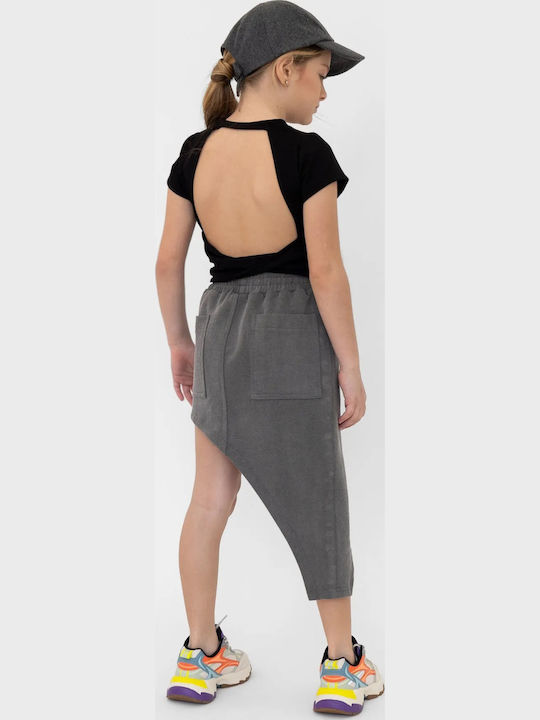 Bluza Pentru Copii Cu Mâneci Scurte Neagră