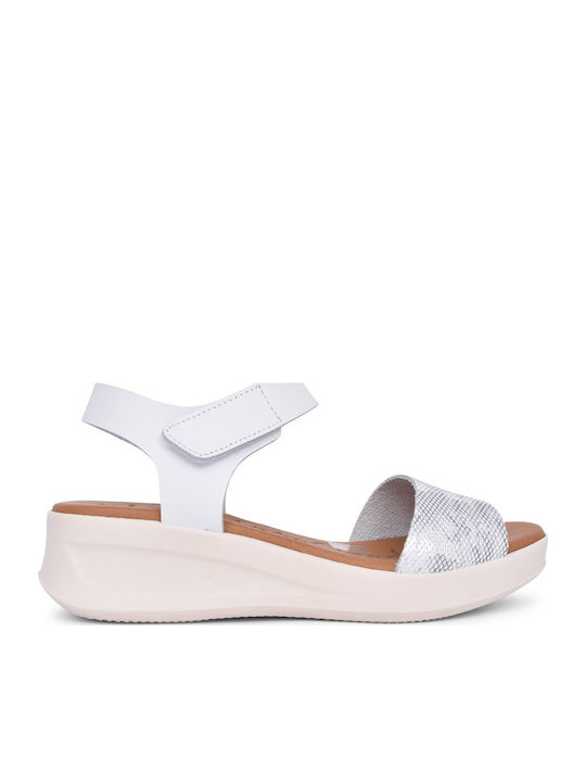 Oh My Sandals Women's Leather Platform Shoes White